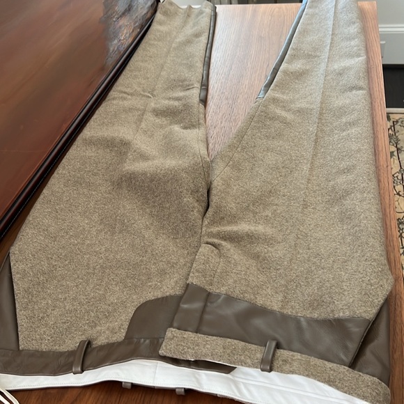 NWT Celine Wool & Leather Two Toned Pheobe Philo Mid Rise Pants Size 42 US 10 - Picture 12 of 12